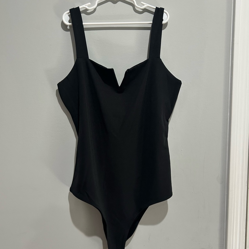 Black V-Neck Bodysuit